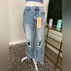 Risen cropped jeans